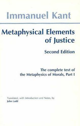 Cover image for Metaphysical elements of Justice