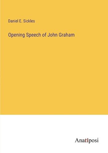 Cover image for Opening Speech of John Graham