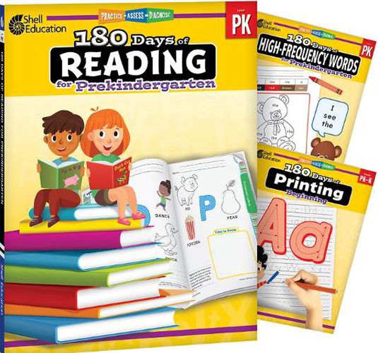 Cover image for 180 Days(tm) Reading, High-Frequency Words, & Printing Grade Pk: 3-Book Set