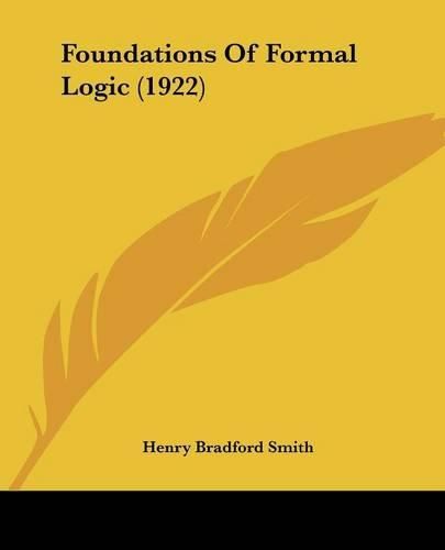 Foundations of Formal Logic (1922)