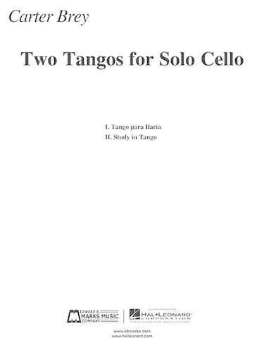 Cover image for Two Tangos for Solo Cello