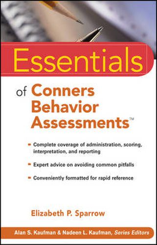 Cover image for Essentials of Conners Behavior Assessments