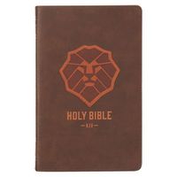 Cover image for KJV Kids Bible, 40 Pages Full Color Study Helps, Presentation Page, Ribbon Marker, Holy Bible for Children Ages 8-12, Lion Emblem Faux Leather Flexible Cover