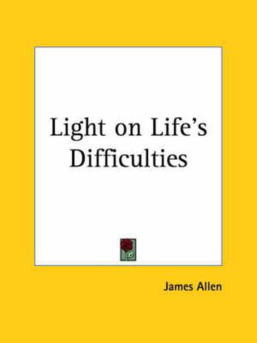 Cover image for Light on Life's Difficulties (1912)