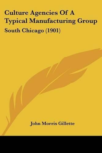 Culture Agencies of a Typical Manufacturing Group: South Chicago (1901)