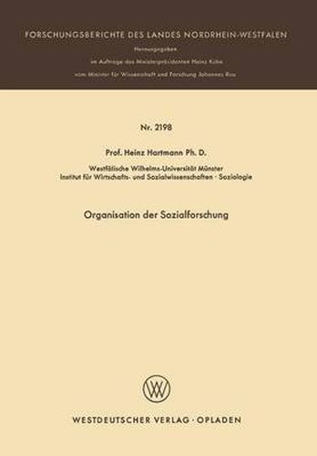 Cover image for Organisation Der Sozialforschung