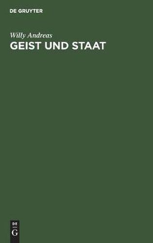 Cover image for Geist Und Staat: Historische Portrats