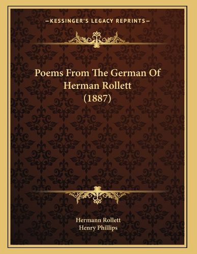 Cover image for Poems from the German of Herman Rollett (1887)
