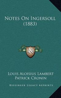 Cover image for Notes on Ingersoll (1883)