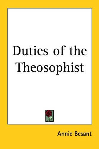 Cover image for Duties of the Theosophist