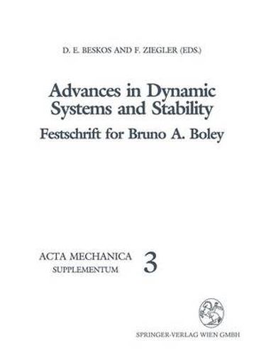 Cover image for Advances in Dynamic Systems and Stability: Festschrift for Bruno A. Boley