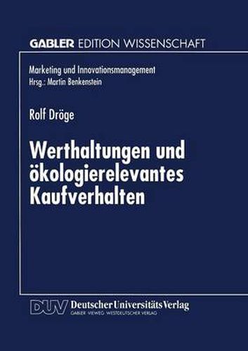 Cover image for Werthaltungen und oekologierelevantes Kaufverhalten