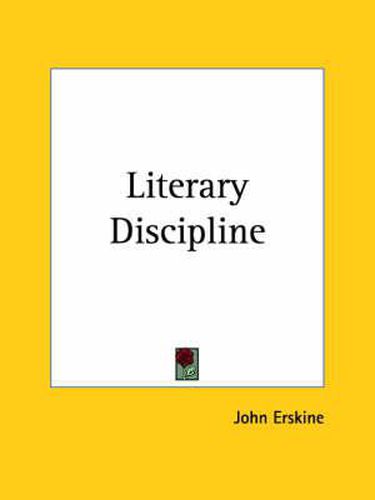Cover image for Literary Discipline (1923)