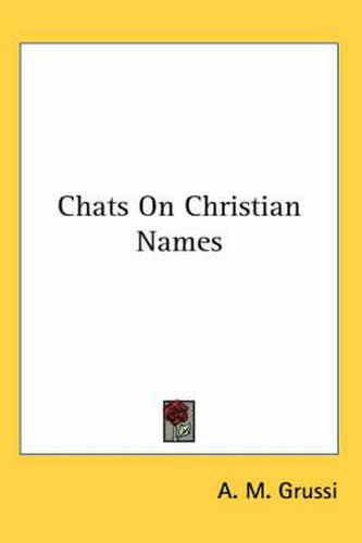 Cover image for Chats on Christian Names