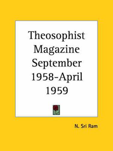 Cover image for Theosophist Magazine (September 1958-April 1959)