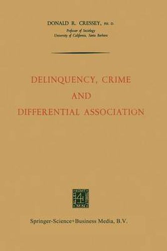 Cover image for Delinquency, Crime and Differential Association