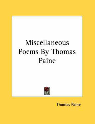 Miscellaneous Poems by Thomas Paine