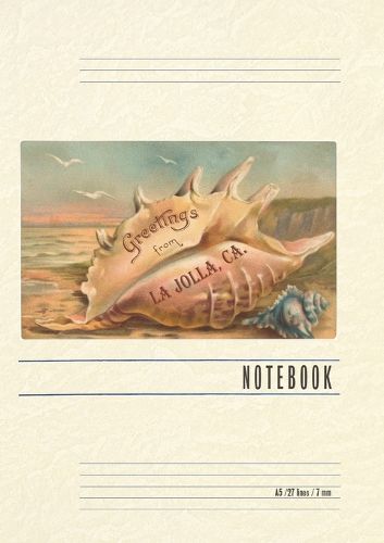 Cover image for Vintage Lined Notebook Conch Shell, Greetings from La Jolla, California