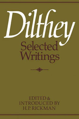 Cover image for Dilthey Selected Writings