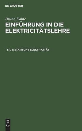 Cover image for Statische Elektricitat