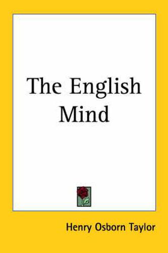 Cover image for The English Mind (1920)