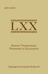 Cover image for Gregory Thaumaturgo's Paraphrase of Ecclesiastes