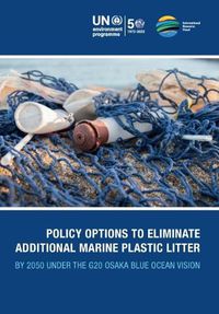 Cover image for Policy options to eliminate additional marine plastic litter by 2050 under the G20 Osaka Blue Ocean Vision: an international resource panel think piece