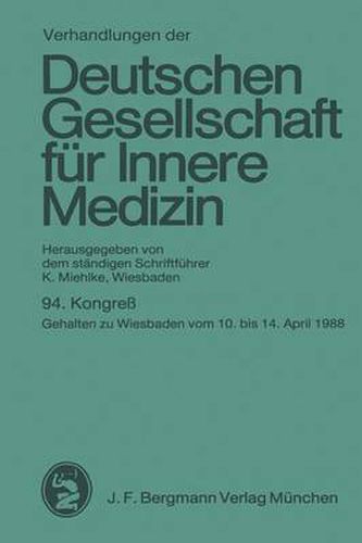 Cover image for 94. Kongress: Gehalten Zu Wiesbaden Vom 10. Bis 14. April 1988