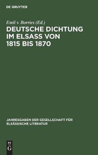 Cover image for Deutsche Dichtung im Elsass von 1815 bis 1870