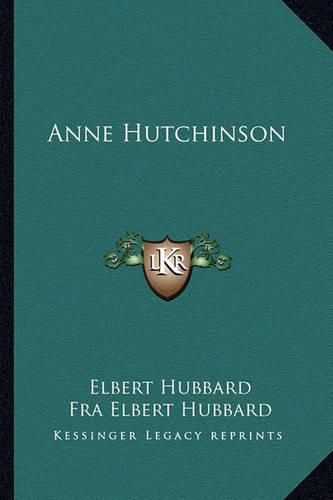 Cover image for Anne Hutchinson