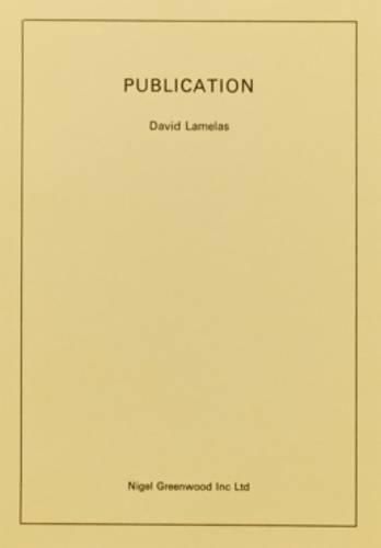 David Lamelas: Publication