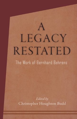 Cover image for A Legacy Restated