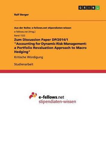 Cover image for Zum Discussion Paper DP/2014/1 Accounting for Dynamic Risk Management: A Portfolio Revaluation Approach to Macro Hedging