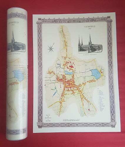 Cover image for Lichfield 1781 - Old Map Supplied Rolled in a Clear Two Part Screw Presentation Tube - Print Size 45cm x 32cm