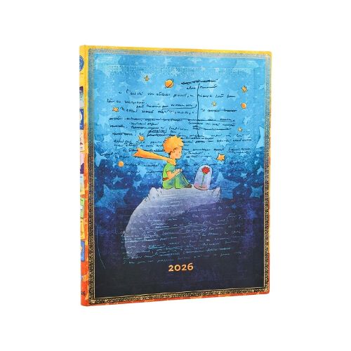 Cover image for 2026 Saint-Exupery, The Little Prince (Embellished Manuscripts Collection) Ultra 12-month Vertical Softcover Flexi Dayplanner 2026 (Elastic Band Closure)