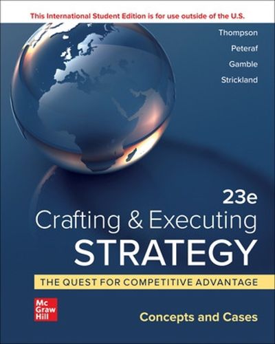 Cover image for ISE Crafting & Executing Strategy: The Quest for Competitive Advantage:  Concepts and Cases