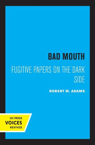 Cover image for Bad Mouth: Fugitive Papers on the Dark Side