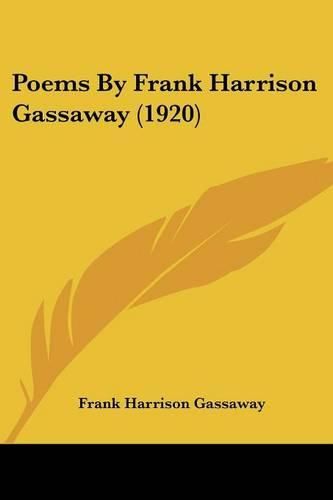 Cover image for Poems by Frank Harrison Gassaway (1920)