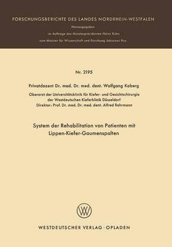 Cover image for System Der Rehabilitation Von Patienten Mit Lippen-Kiefer-Gaumenspalten