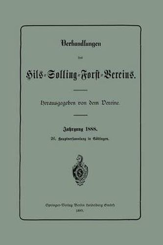 Cover image for Verhandlungen Des Hils-Solling-Forst-Vereins