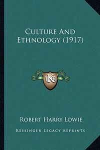 Cover image for Culture and Ethnology (1917)