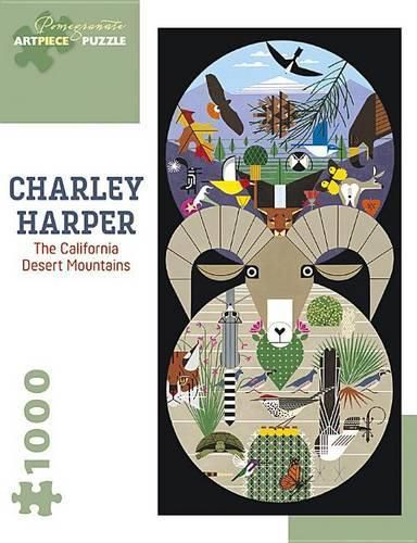 Cover image for California Desert Mountains Charley Harper Artpiece - 1000 Piece Puzzle