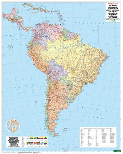 Cover image for South America Map Provided with Metal Ledges/Tube 1:8 000 000