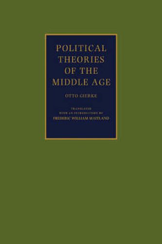 Cover image for Political Theories of the Middle Age