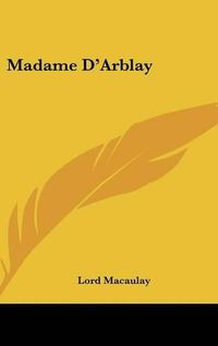 Cover image for Madame D'Arblay