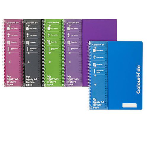 Cover image for Colourhide A4 Lecture Book 200 pages Assorted Colours - 35659 - GNS