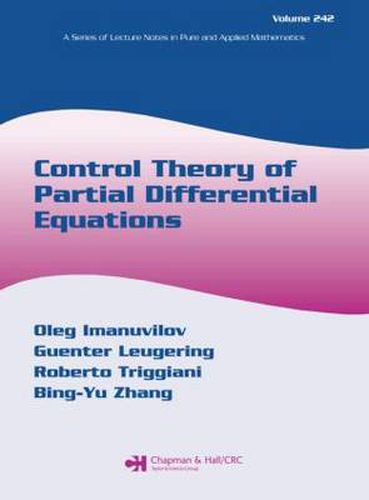 Cover image for Control Theory of Partial Differential Equations