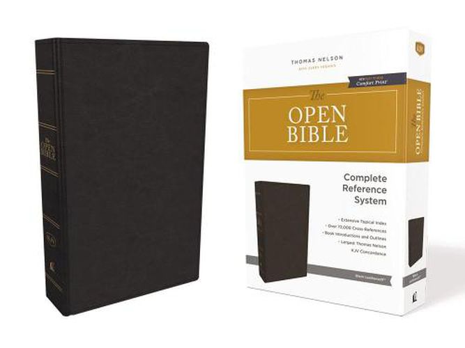 The KJV, Open Bible, Leathersoft, Black, Red Letter, Comfort Print: Complete Reference System