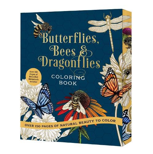 Cover image for Butterflies, Bees & Dragonflies Coloring Book