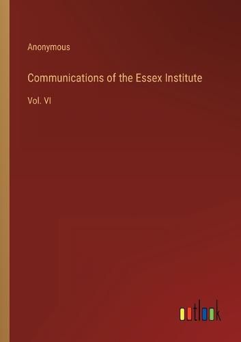 Cover image for Communications of the Essex Institute